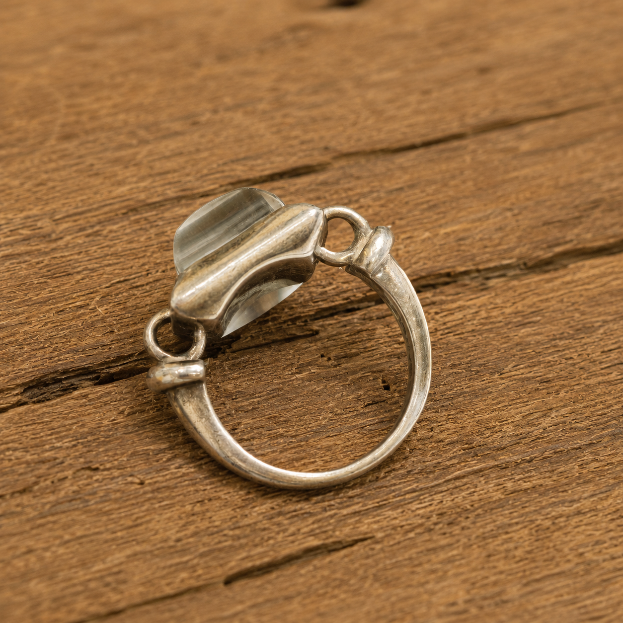 Handmade White Quartz Sterling Silver Ring