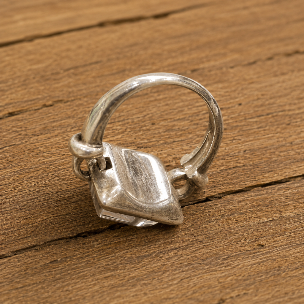 Handmade White Quartz Sterling Silver Ring