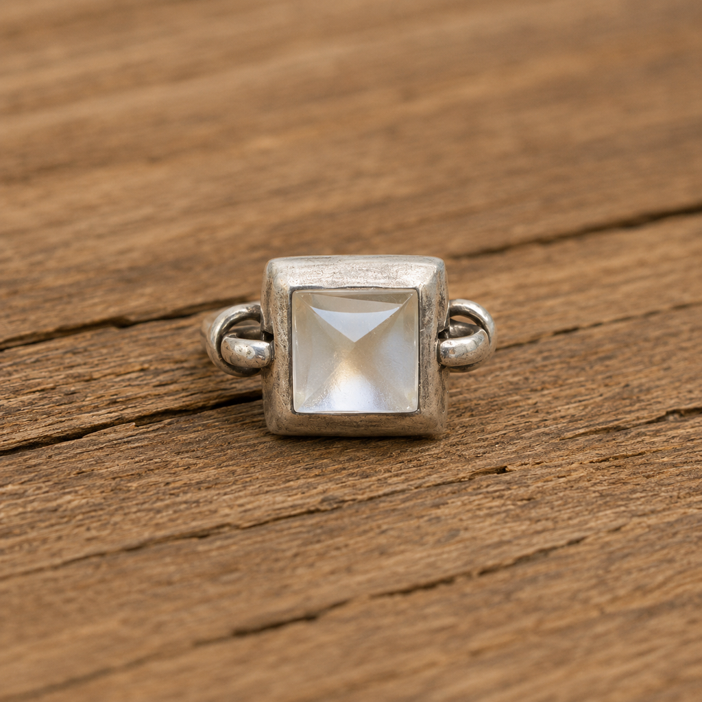 Handmade White Quartz Sterling Silver Ring
