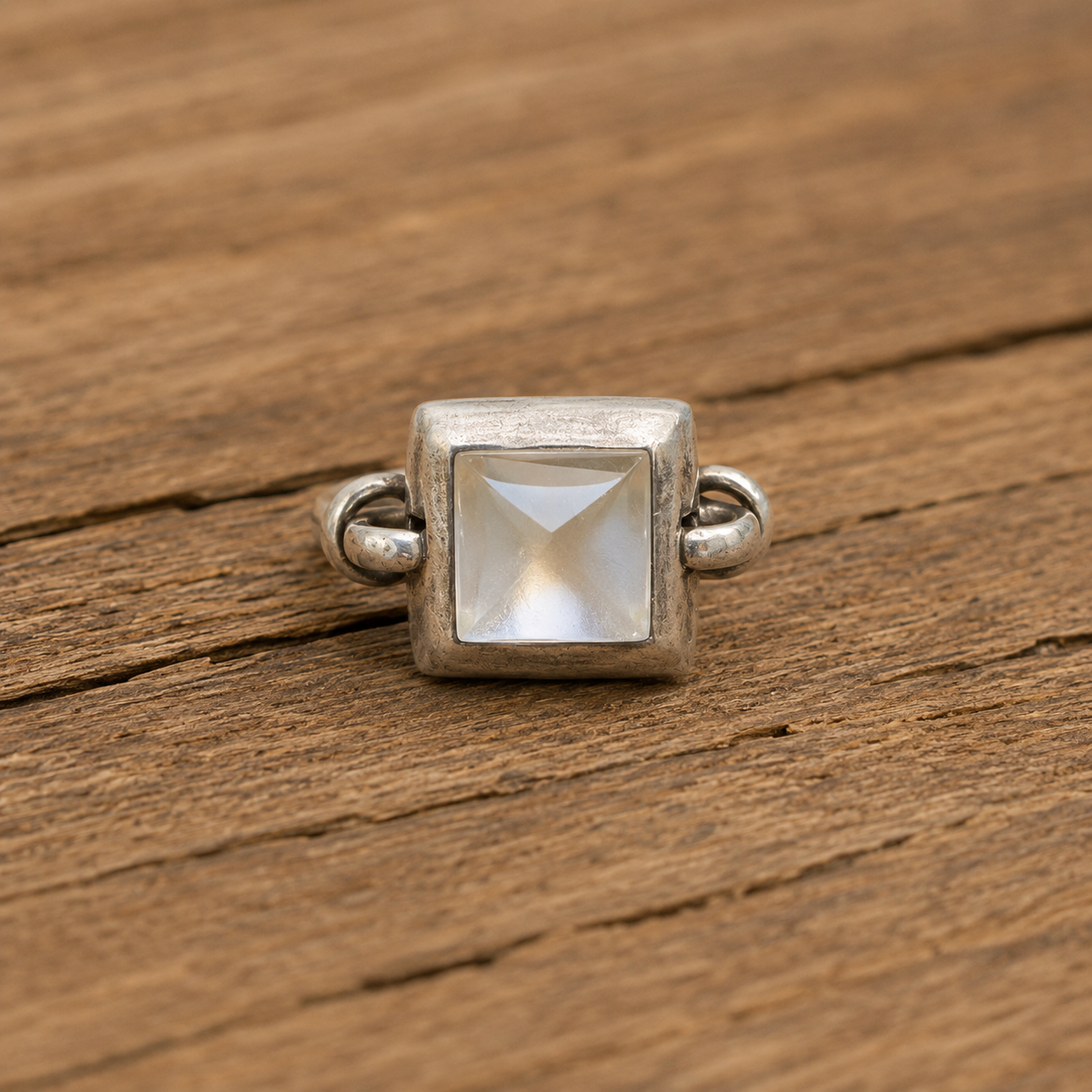 Handmade White Quartz Sterling Silver Ring