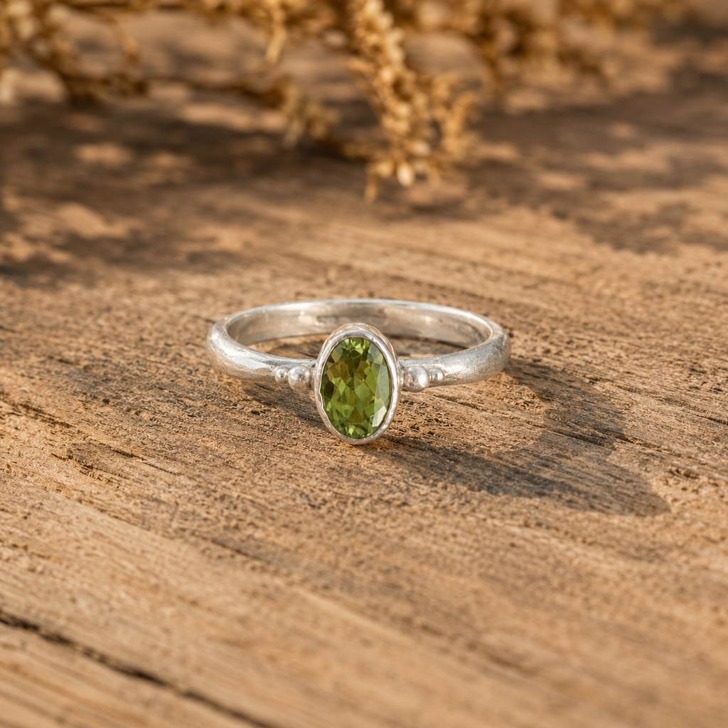 Handcrafted Personalized Artisan Gemstone Ring for Women