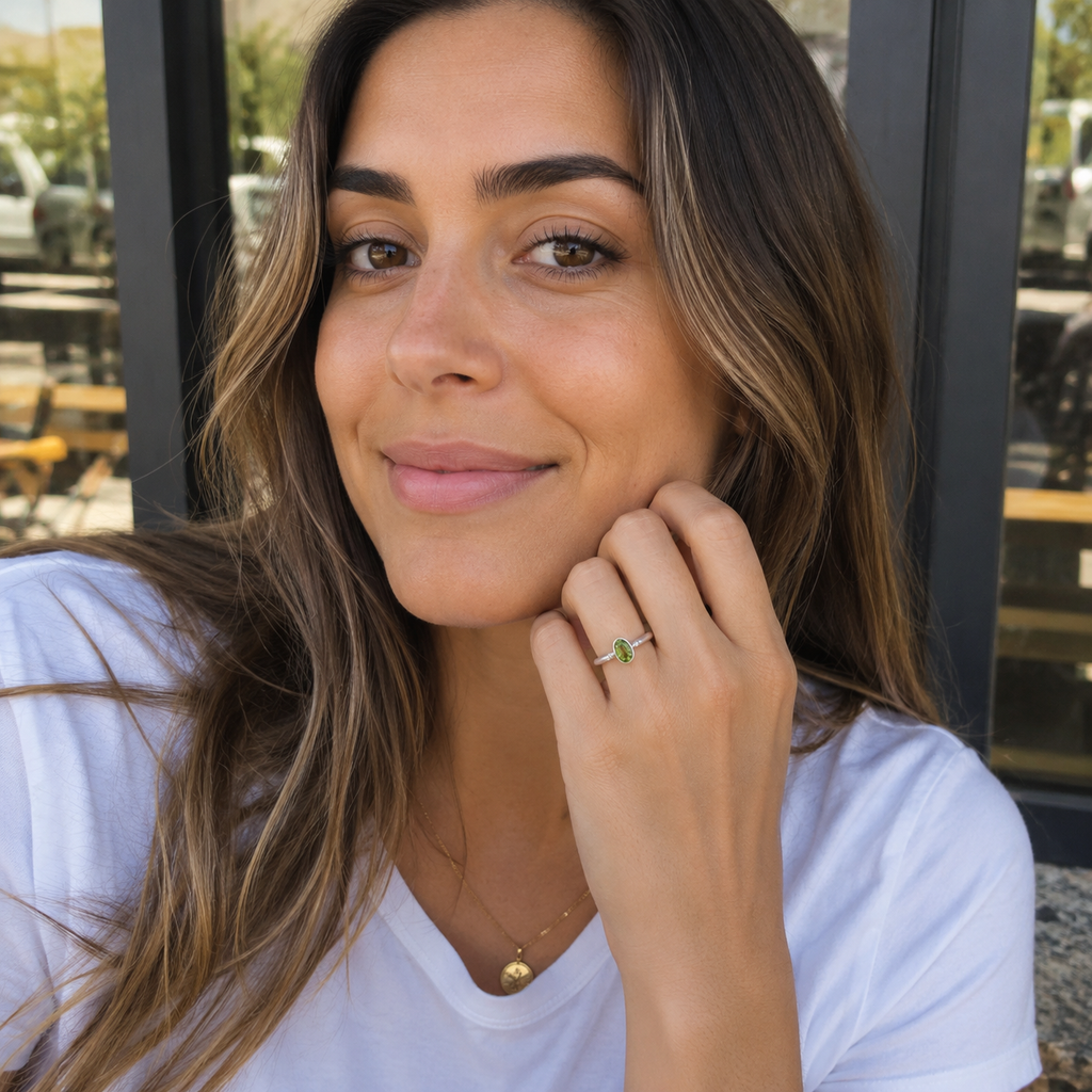 Handcrafted Personalized Artisan Gemstone Ring for Women
