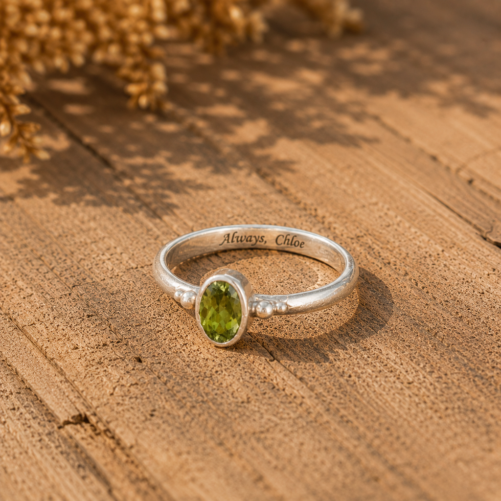Handcrafted Personalized Artisan Gemstone Ring for Women
