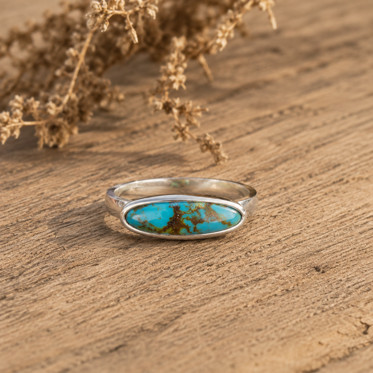 Natural Royston Turquoise Sterling Silver Ring