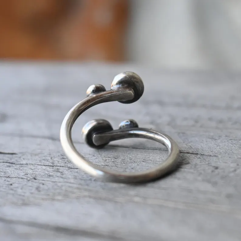 Handmade Sterling Silver Natural Moonstone Adjustable Ring