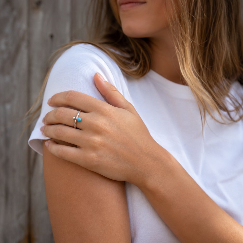 Handcrafted Pure Silver and Kingman Turquoise Ring
