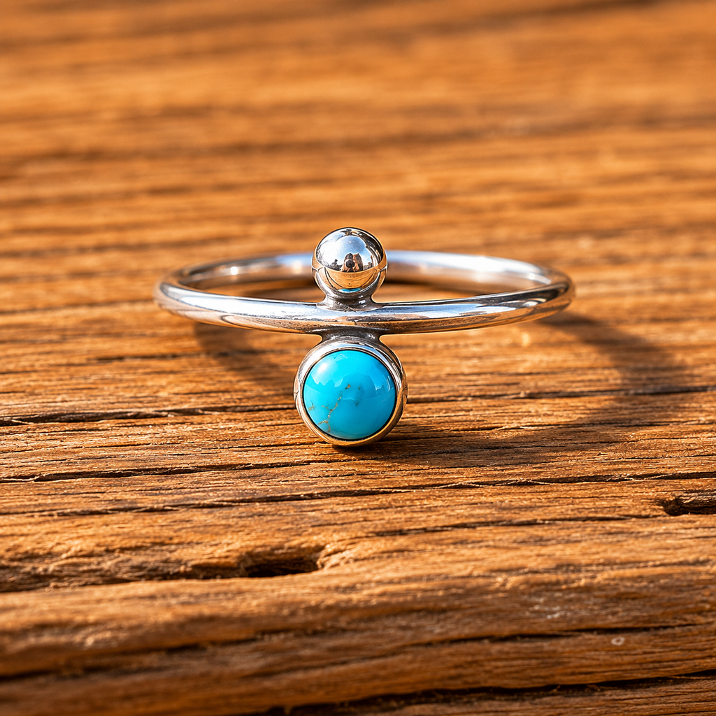 Handcrafted Pure Silver and Kingman Turquoise Ring