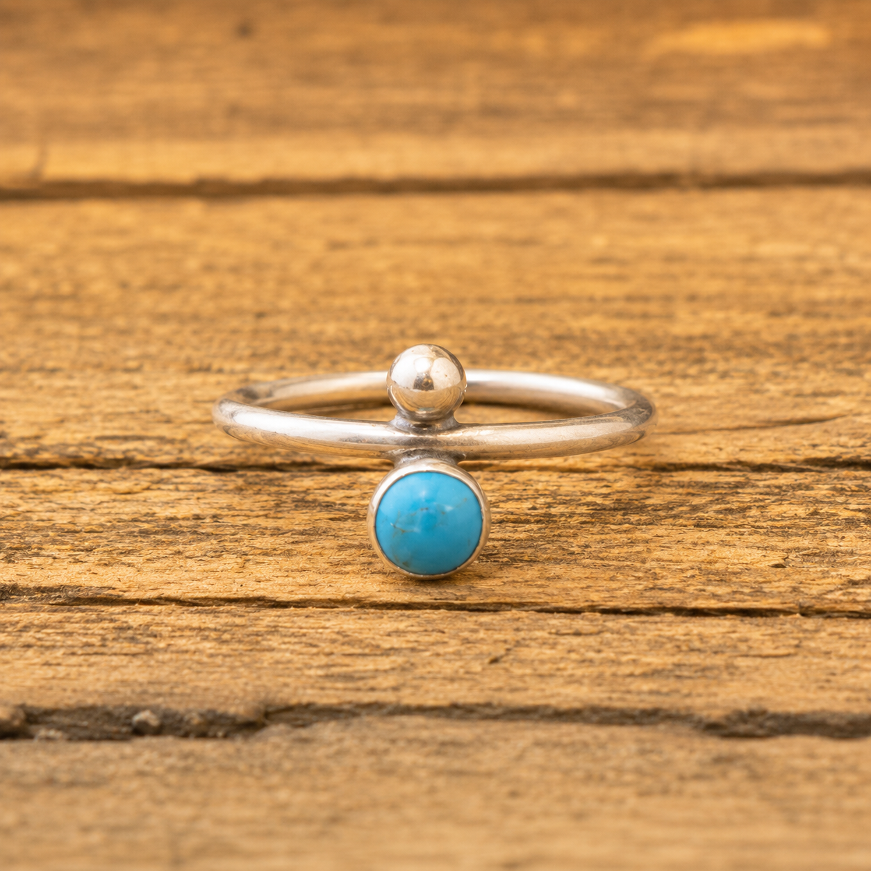 Handcrafted Pure Silver and Kingman Turquoise Ring