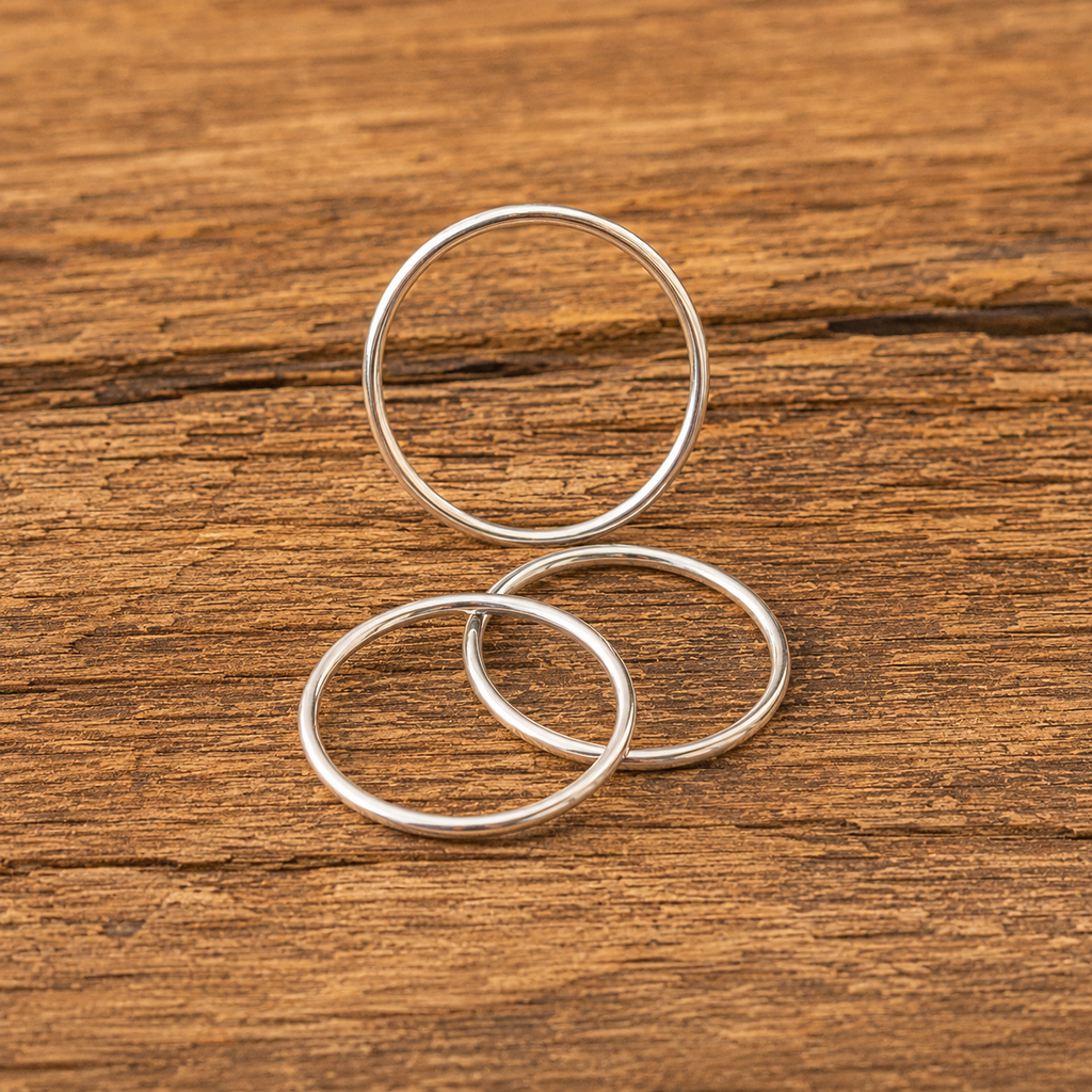 Handcrafted Sterling Silver Folding Stack Ring Set