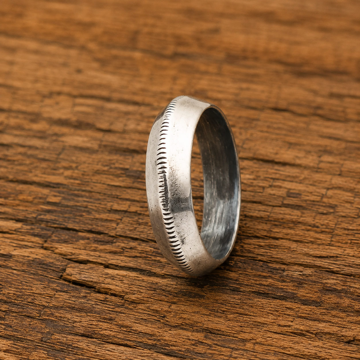 Handcrafted Hammered Sterling Silver Ring