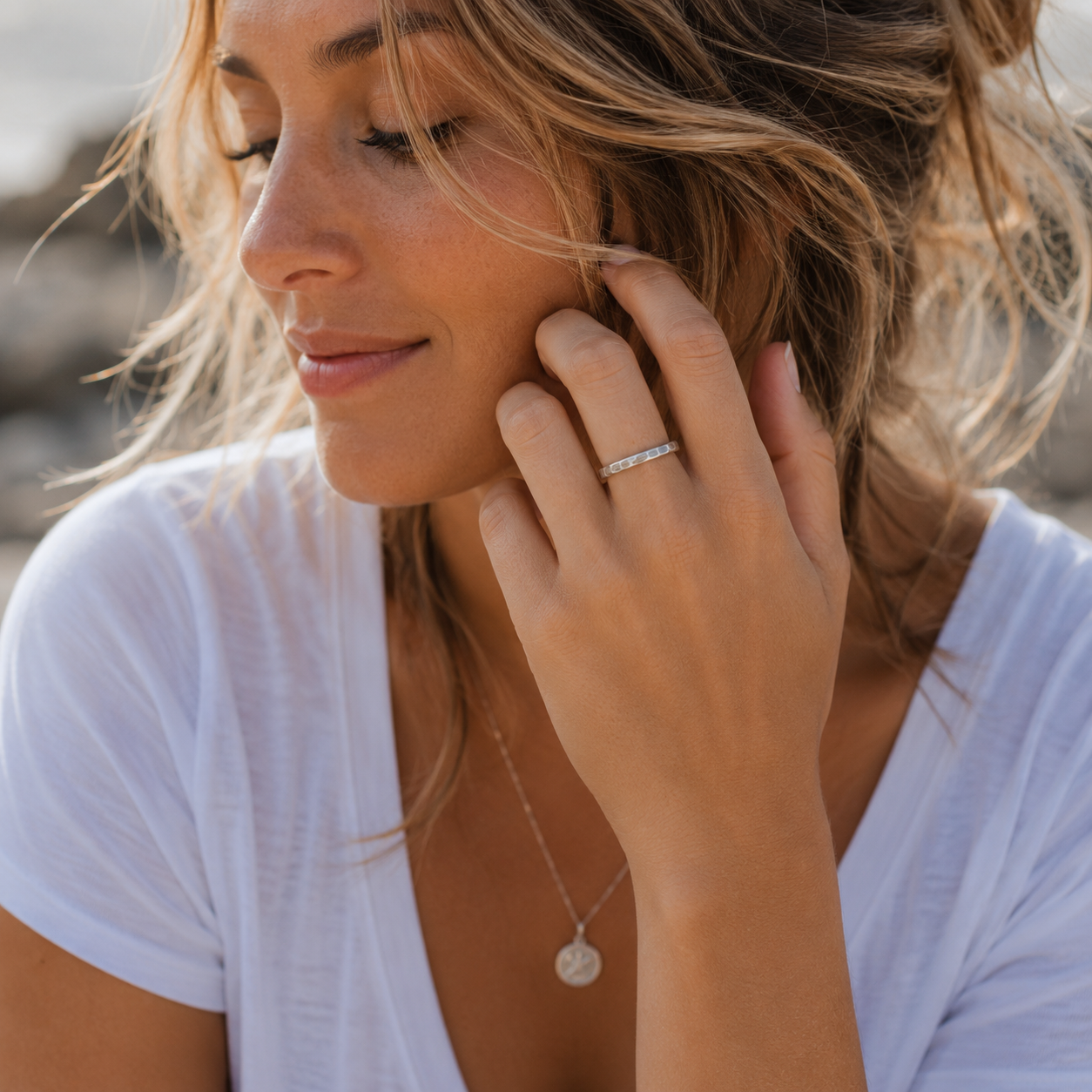 Artisan Hammered Sterling Silver Women’s Ring – Personalized Minimalist Handmade Band