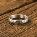 Handcrafted Hammered Sterling Silver Ring for Women