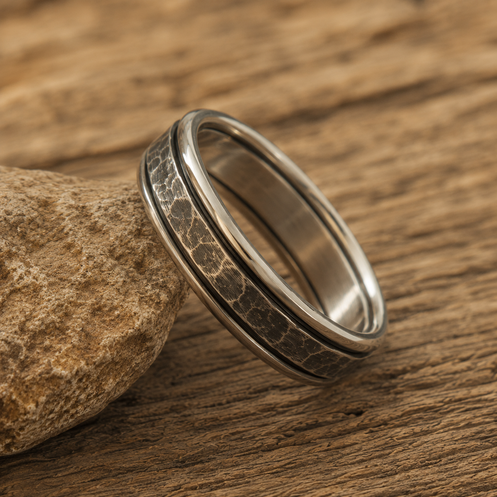 Handcrafted Hammered Sterling Silver Ring
