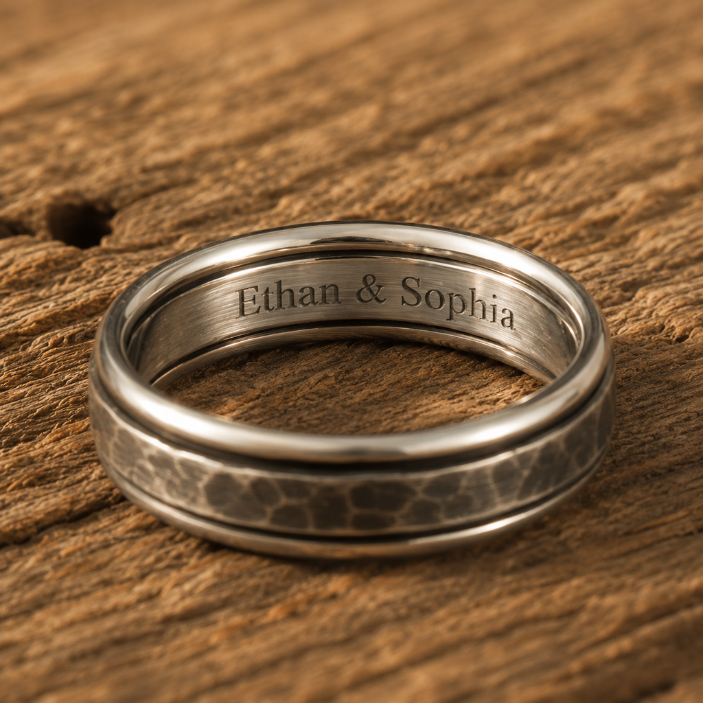 Handcrafted Hammered Sterling Silver Ring