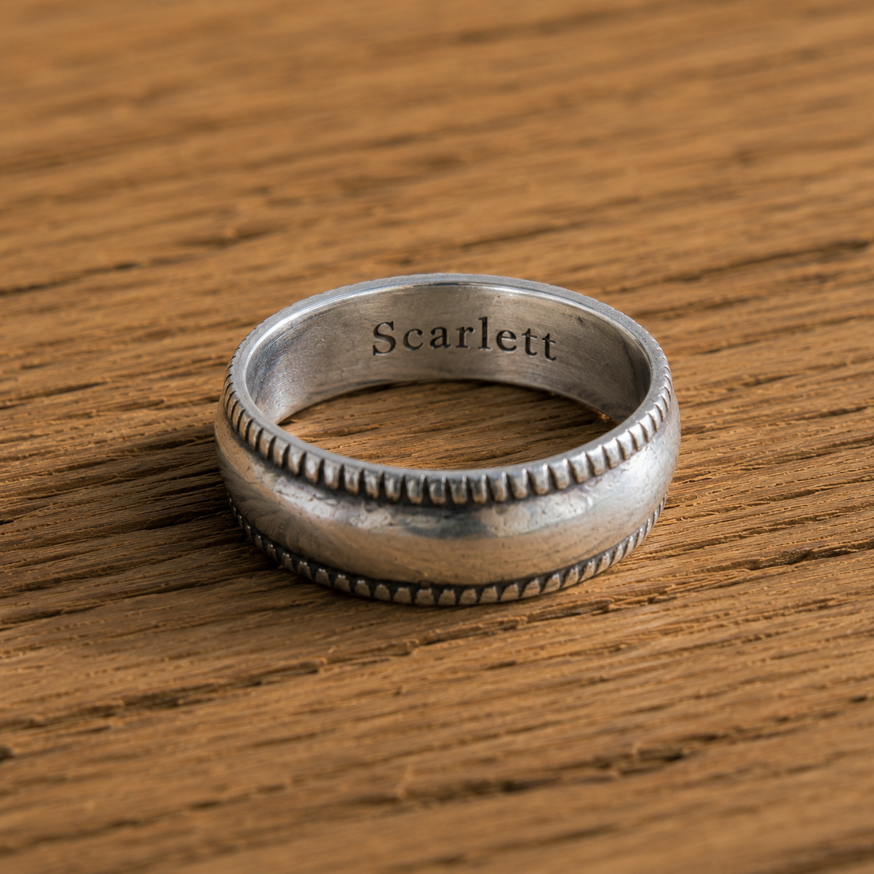 Handcrafted Hammered Sterling Silver Ring