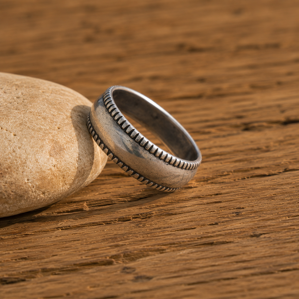 Handcrafted Hammered Sterling Silver Ring