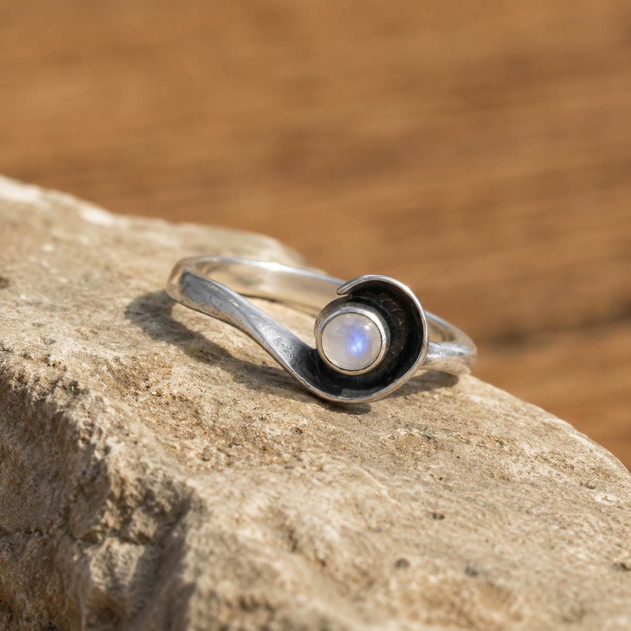 Handcrafted Sterling Silver Moonstone Ring