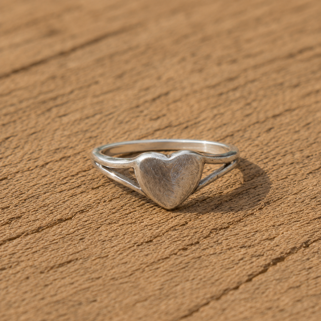 Handcrafted Sterling Silver Heart Ring