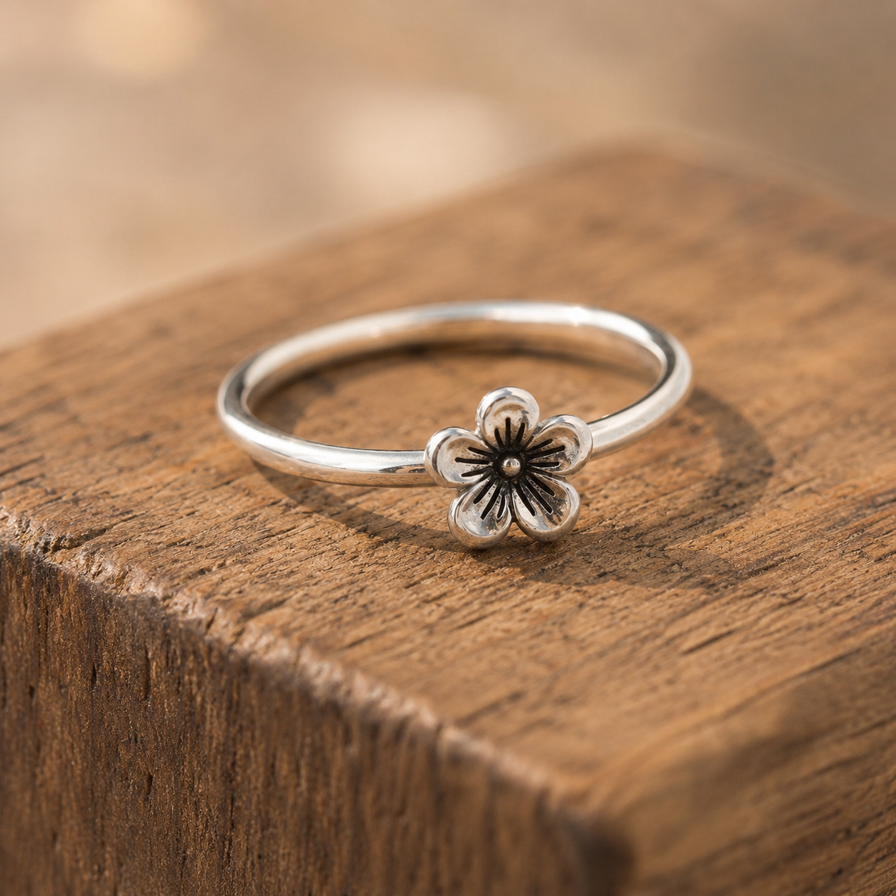 Handcrafted Sterling Silver Flower Ring