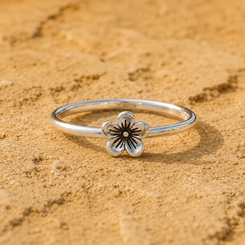 Handcrafted Sterling Silver Flower Ring