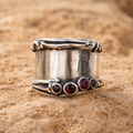 Natural Garnet Artisan Statement Ring for Women