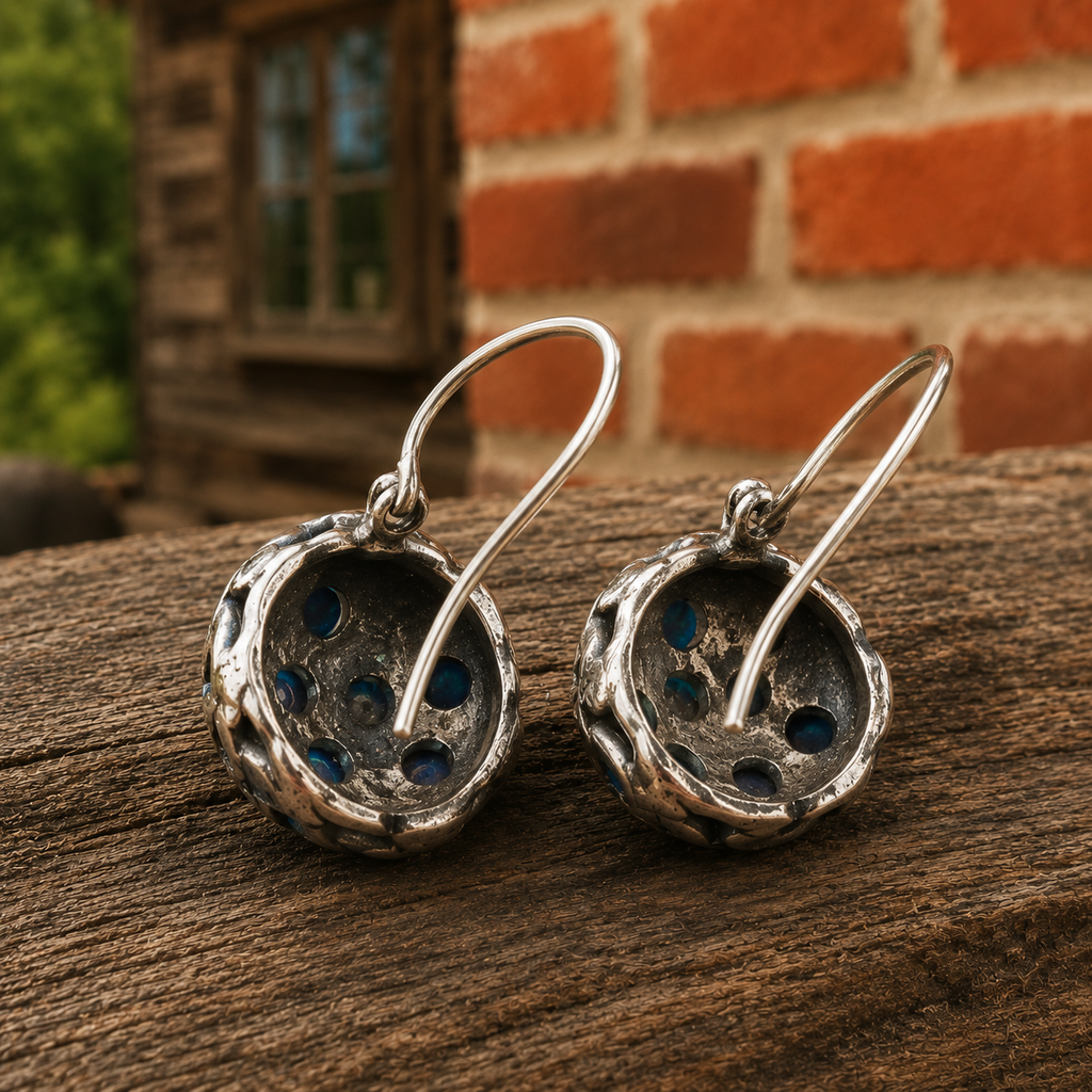 Handcrafted Sterling Silver Australian Opal Drop Earrings