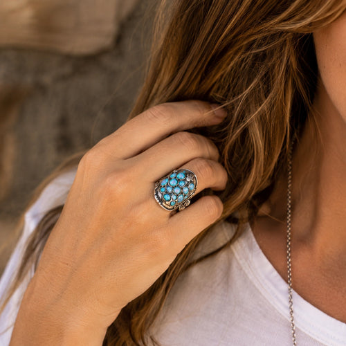 Artisan Natural Opal Statement Ring for Women