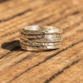 Handcrafted Hammered Sterling Silver Stackable Ring Set