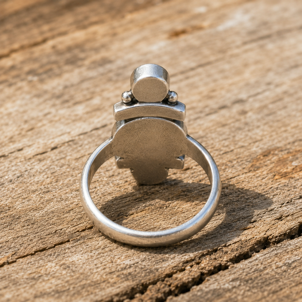 Handcrafted Sterling Silver Jasper & Zircon Ring
