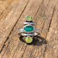 Handcrafted Sterling Silver Jasper & Zircon Ring