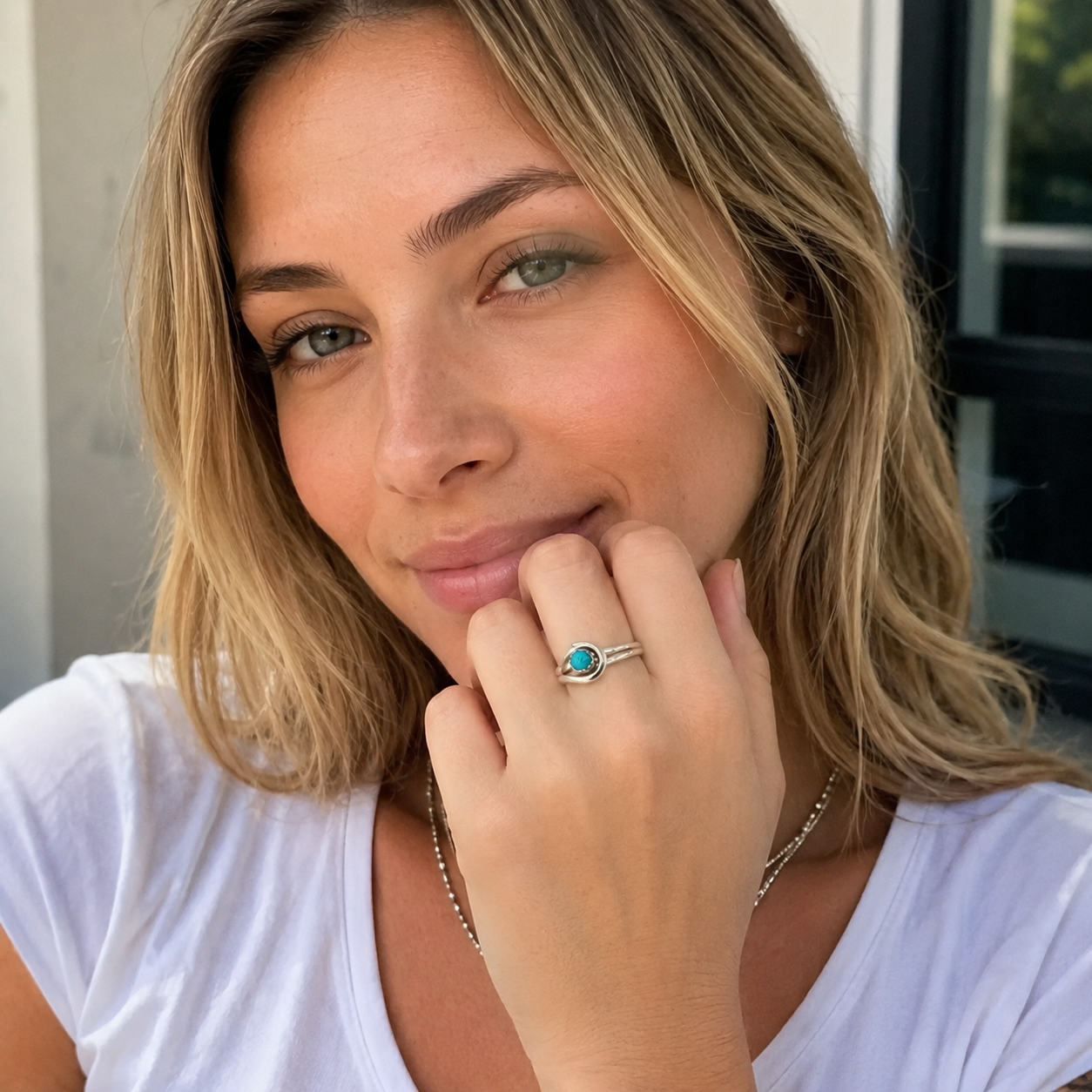 Handcrafted Sterling Silver Kingman Turquoise Ring