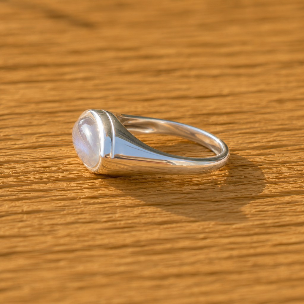 Natural Moonstone Artisan Ring for Women