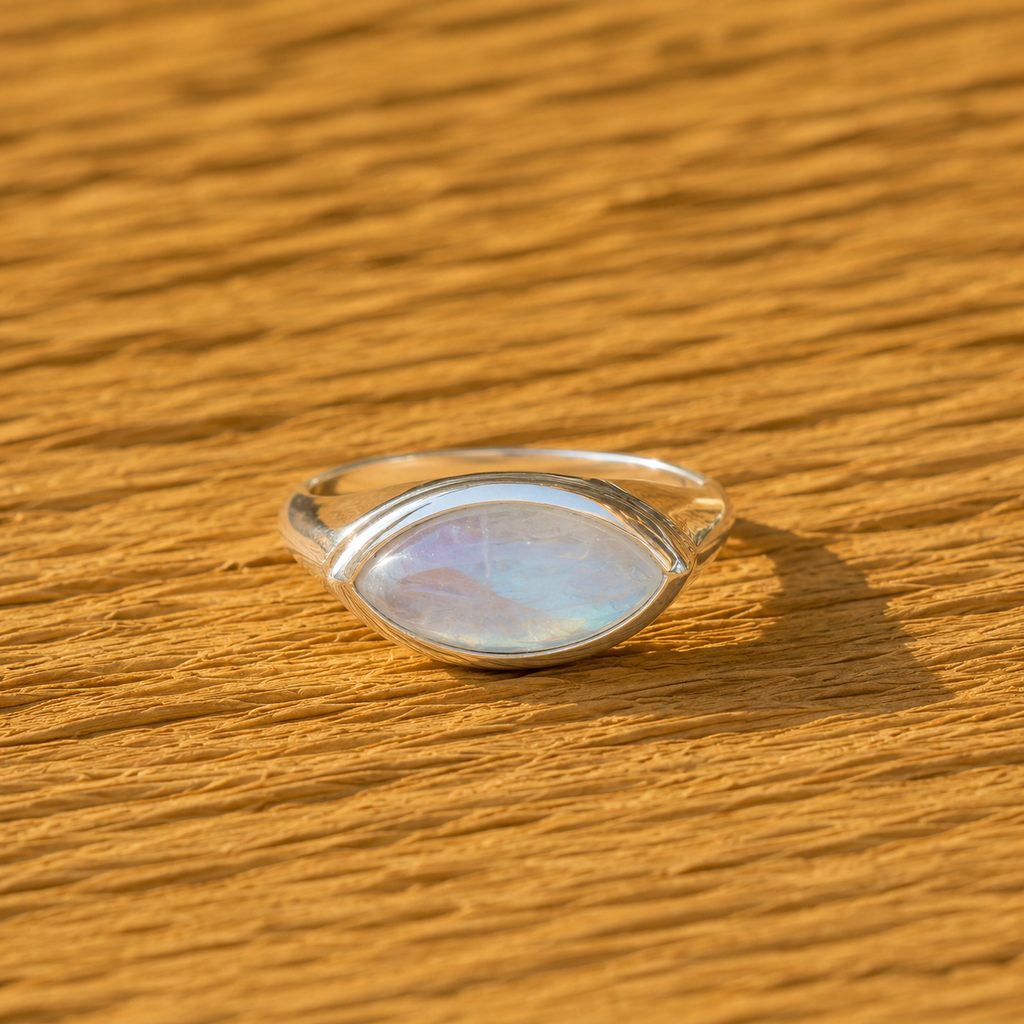 Natural Moonstone Artisan Ring for Women