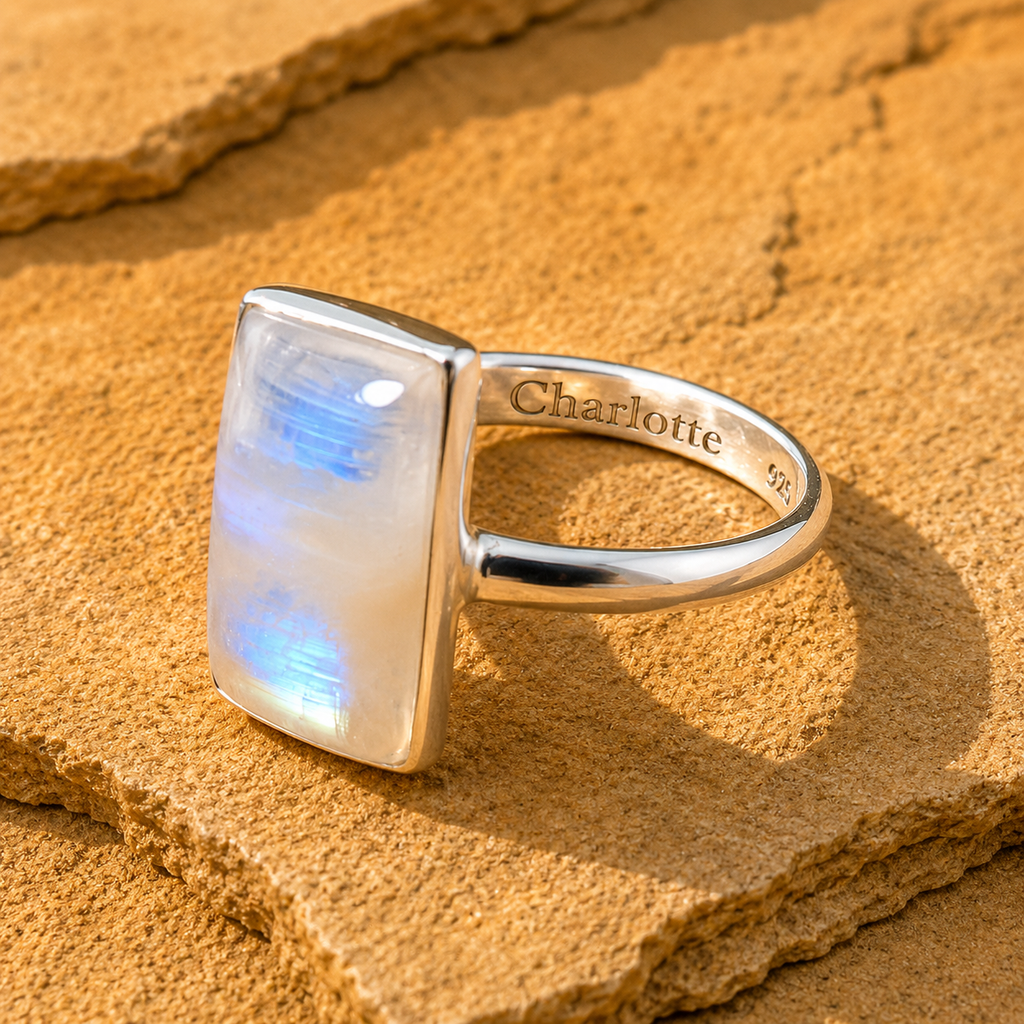 Sterling Silver Moonstone Ring for Women