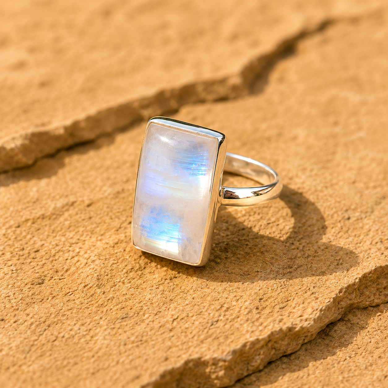 Sterling Silver Moonstone Ring for Women