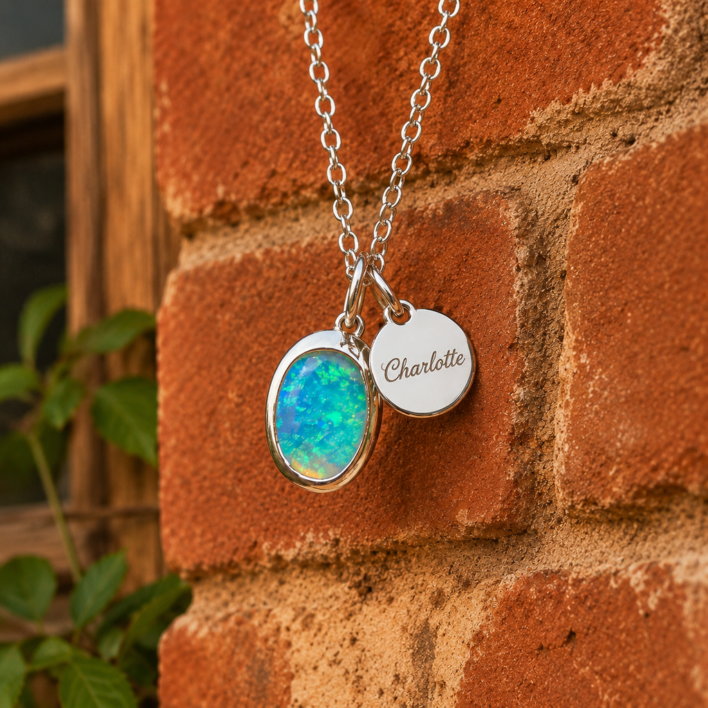 Handmade Australian Opal Pendant Necklace