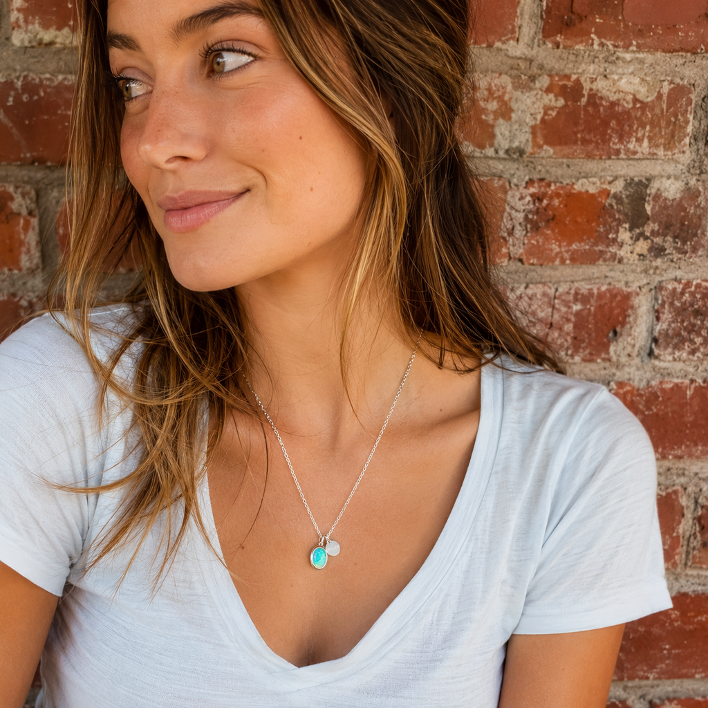 Handmade Australian Opal Pendant Necklace