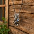 Handmade Hammered Moonstone Pendant Necklace