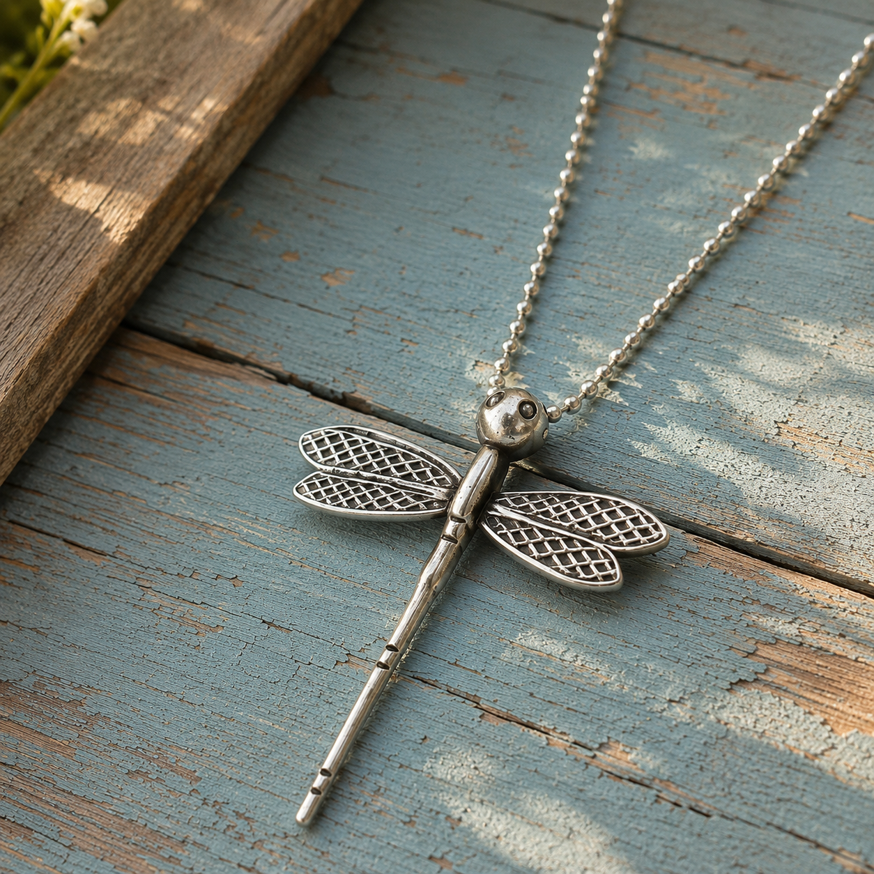 Handcrafted Sterling Silver Dragonfly Pendant Necklace