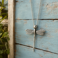 Handcrafted Sterling Silver Dragonfly Pendant Necklace