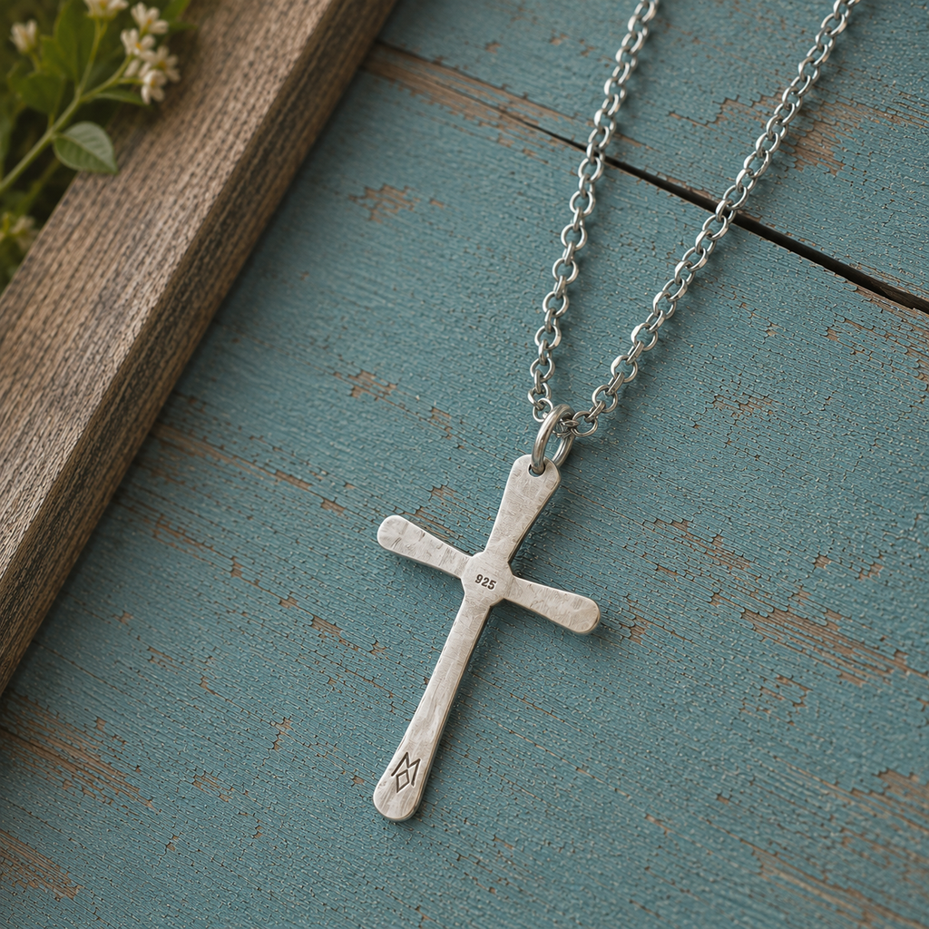 Handmade Kingman Turquoise Cross Pendant Necklace