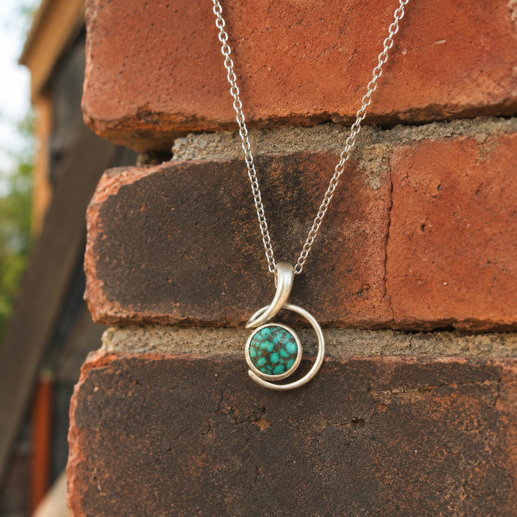 Handmade Sterling Silver Turquoise Pendant Necklace