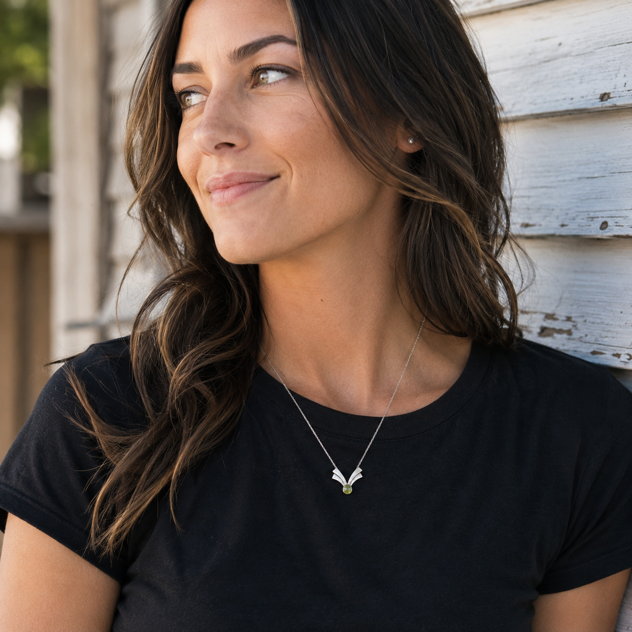 Handmade Sterling Silver Peridot Pendant Necklace