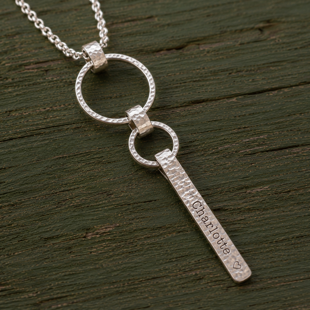Handmade Sterling Silver Geometric Pendant Necklace
