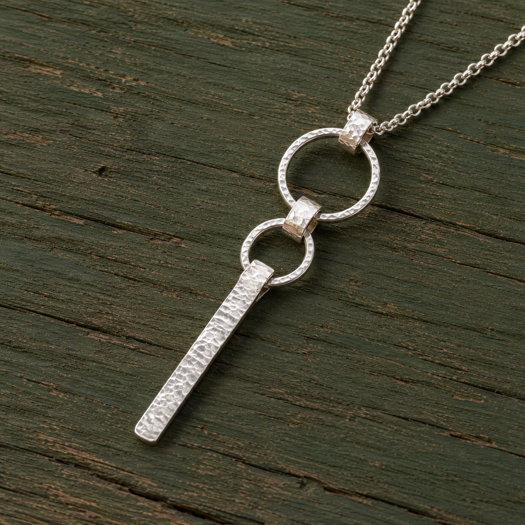 Handmade Sterling Silver Geometric Pendant Necklace
