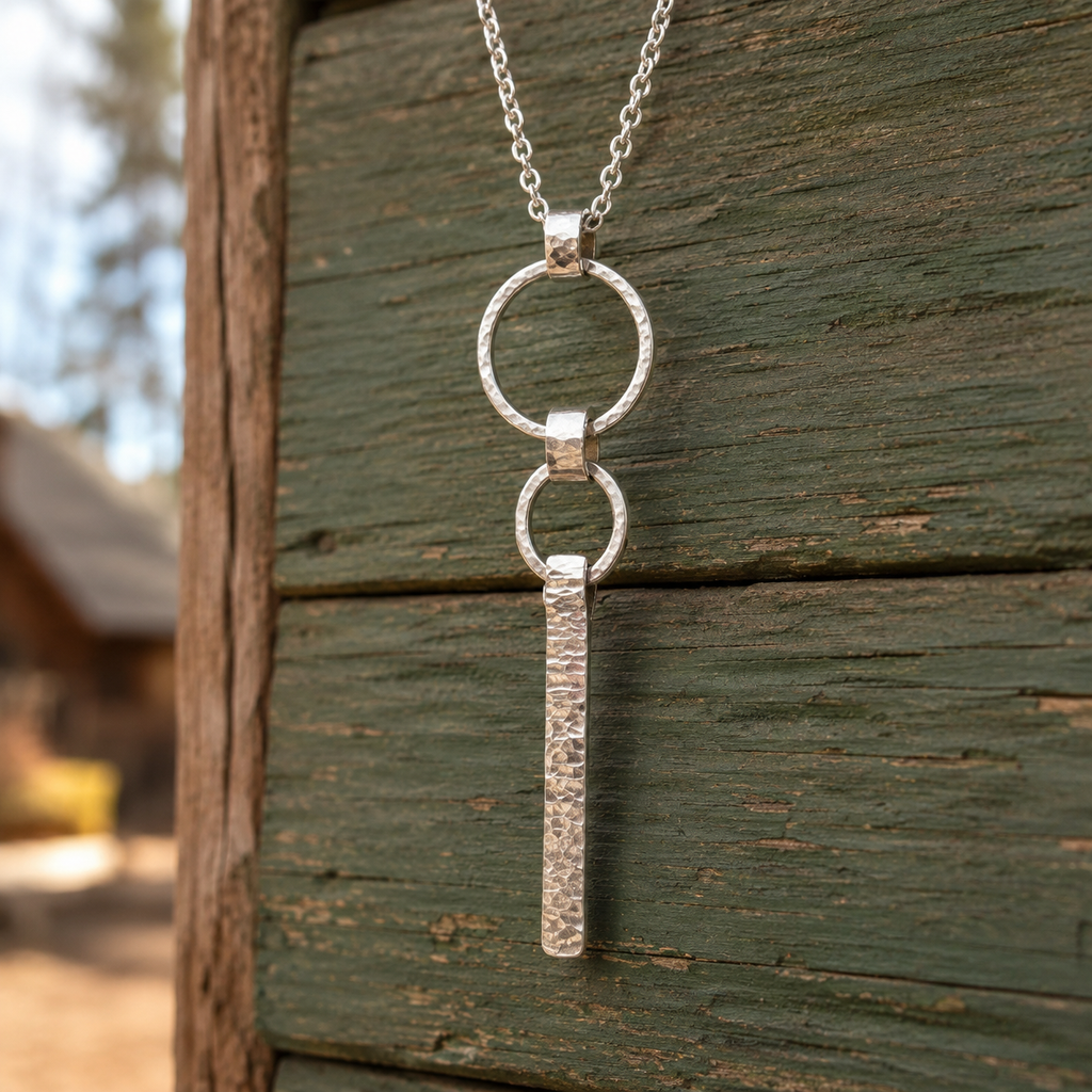 Handmade Sterling Silver Geometric Pendant Necklace