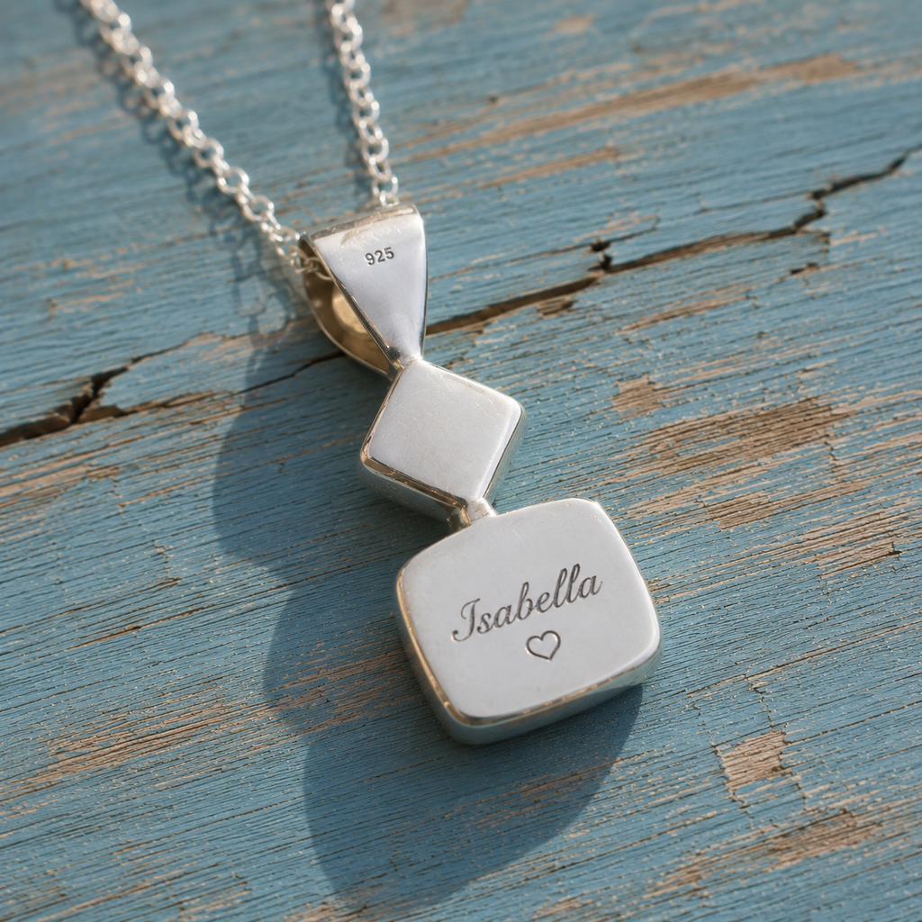 Handmade Sterling Silver Moonstone, Lapis Lazuli & Garnet Pendant Necklace
