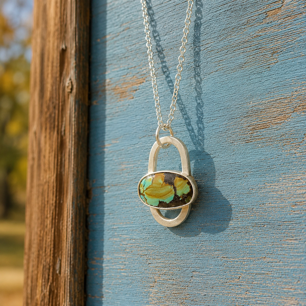 Handmade Sterling Silver Turquoise Pendant Necklace