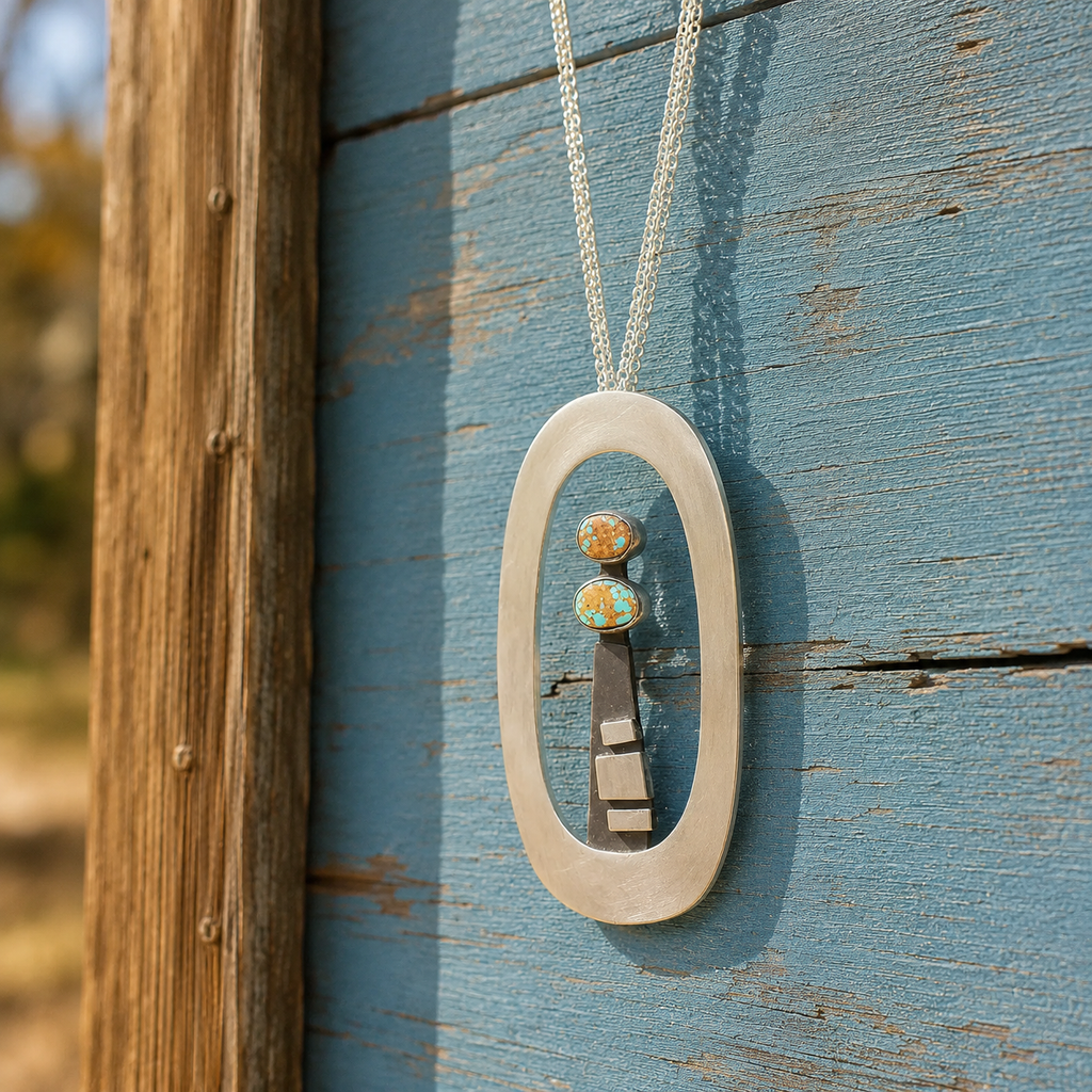 Natural Royston Turquoise Sterling Silver Necklace | Artisan Handmade Jewelry for Women
