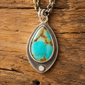Handmade Sterling Silver Royston Turquoise Pendant Necklace
